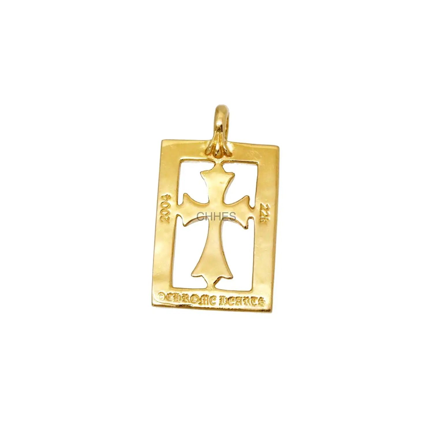 Chrome hearts 克罗心 22K黄金镶钻框架十字架吊坠