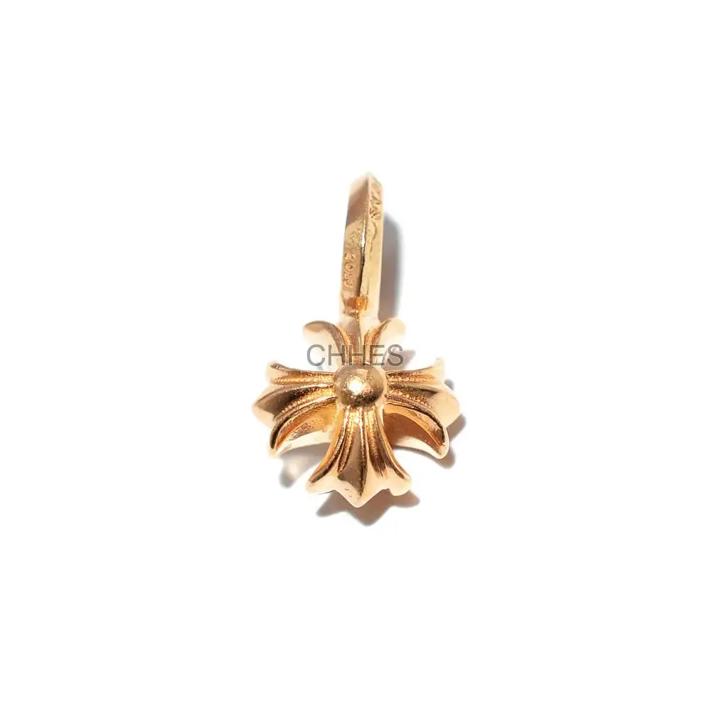 Chrome hearts 克罗心 22K黄金MINI十字花STACK吊坠