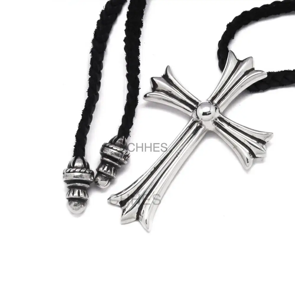 Chrome hearts 克罗心 经典大十字架皮绳项链套装