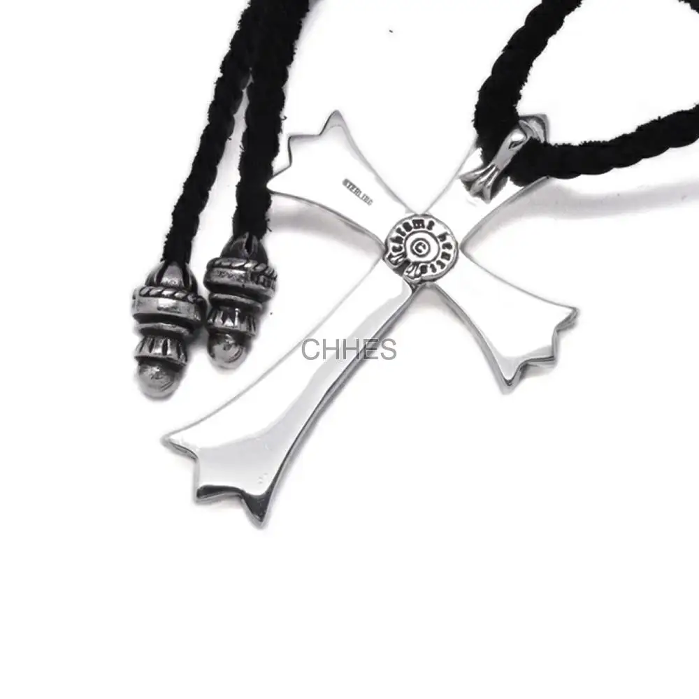 Chrome hearts 克罗心 经典大十字架皮绳项链套装