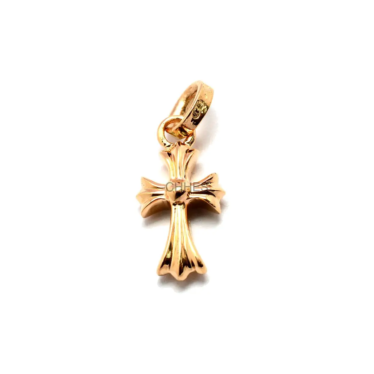 Chrome hearts 克罗心 22K黄金镶红宝石Babyfat Cross小号十字架吊坠