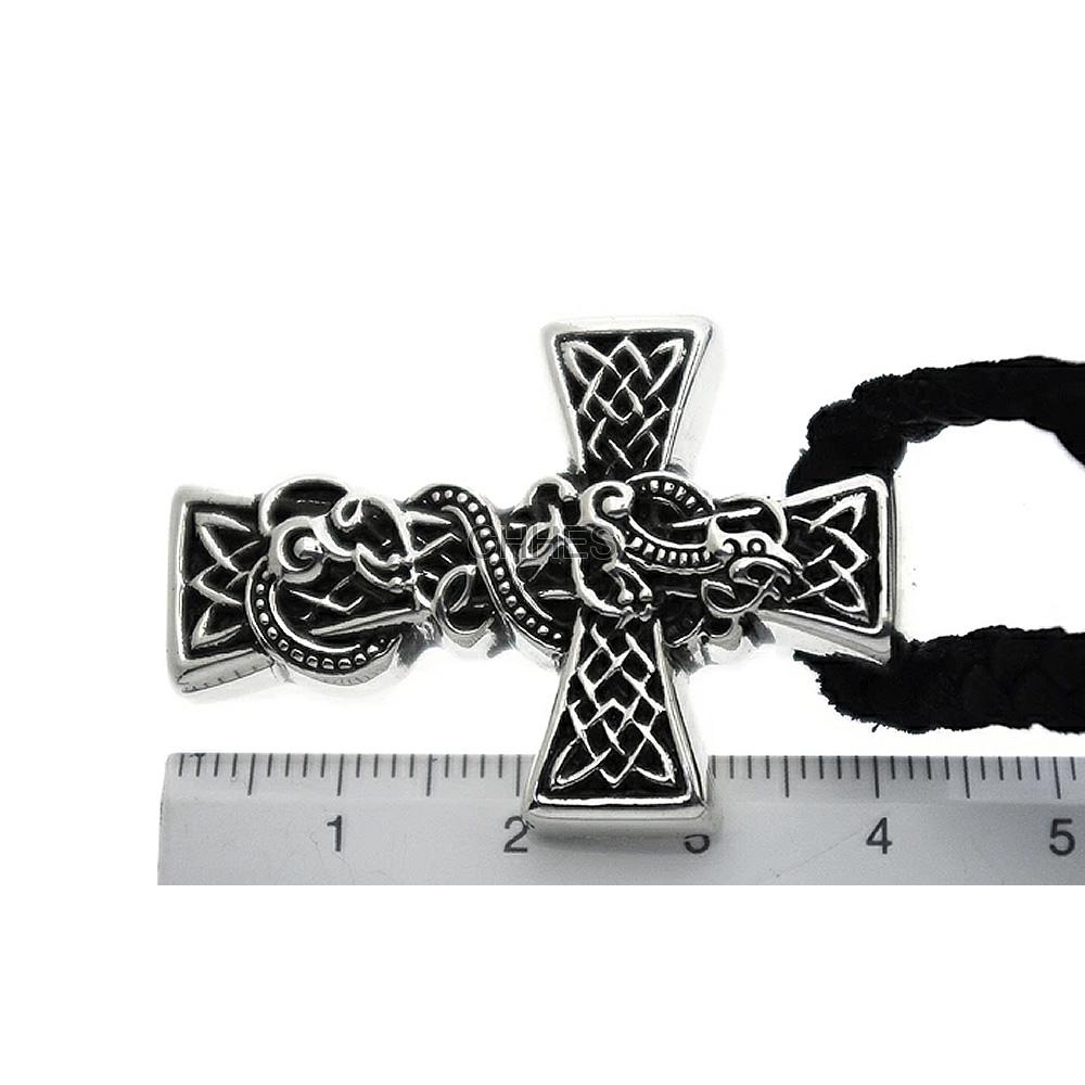 CHROME HEARTS Chrome hearts 克罗心凯尔特十字架尖头皮绳项链- CHHES