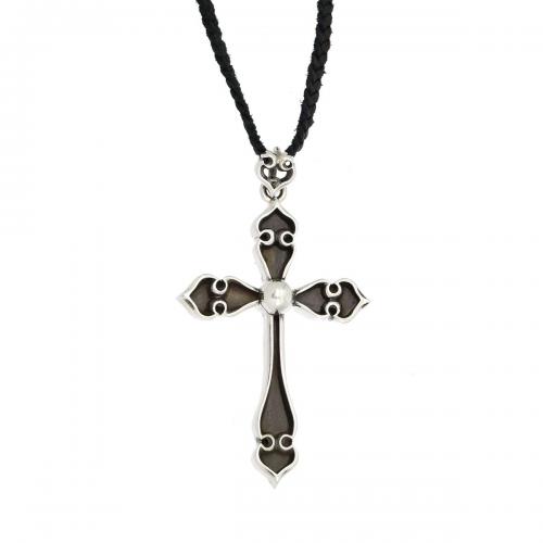 Chrome hearts 克罗心 Spade Cross大十字架花型皮绳项链
