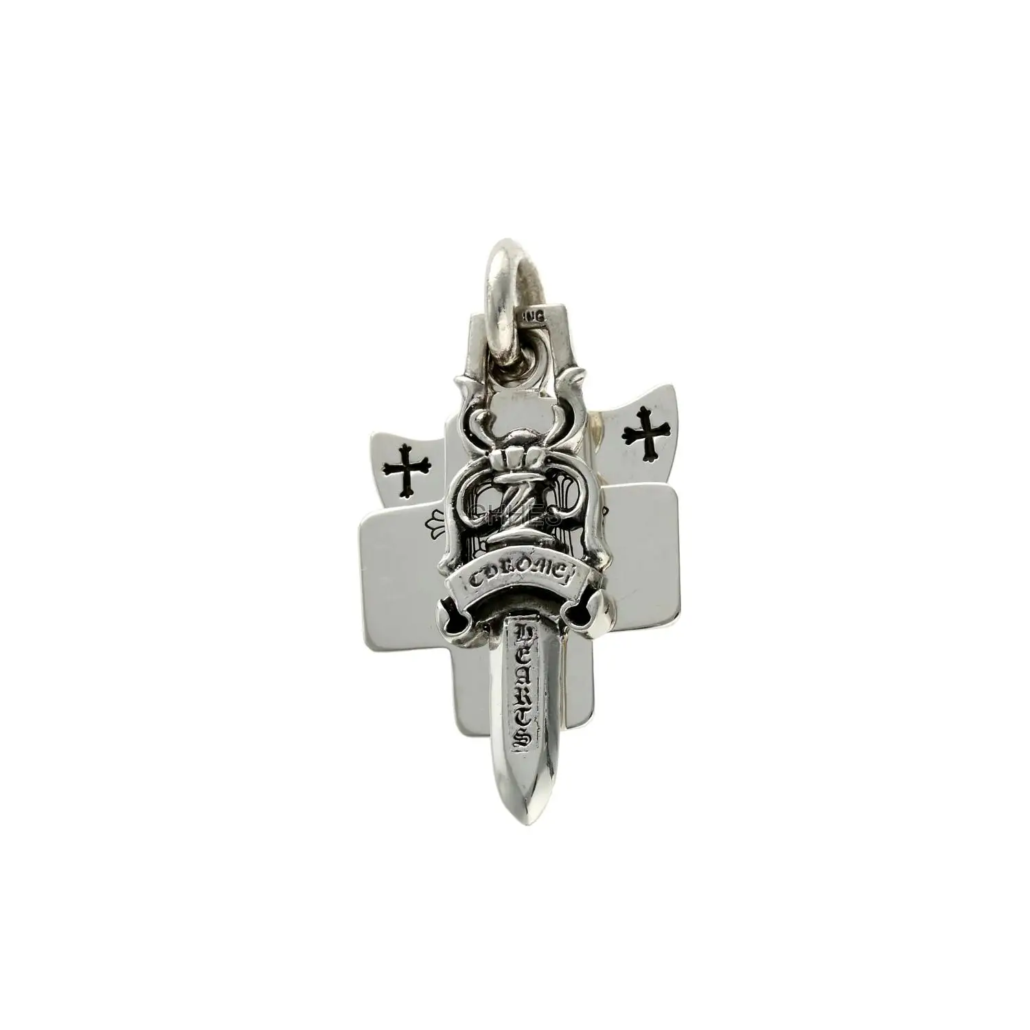 Chrome hearts 克罗心 十字架扇形匕首三合一组合项链/吊坠