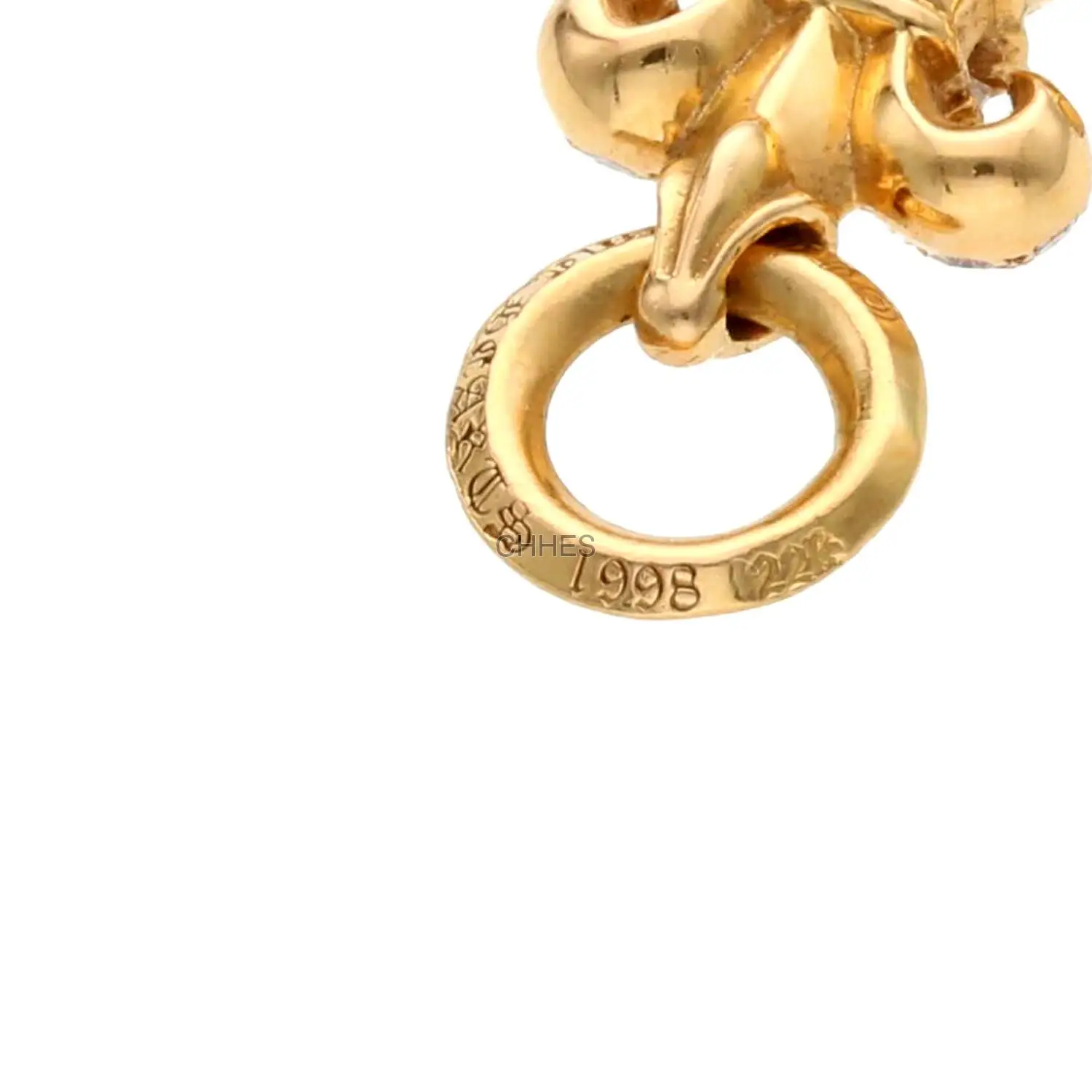 Chrome hearts 克罗心 22K黄金镶钻中号童军花吊坠