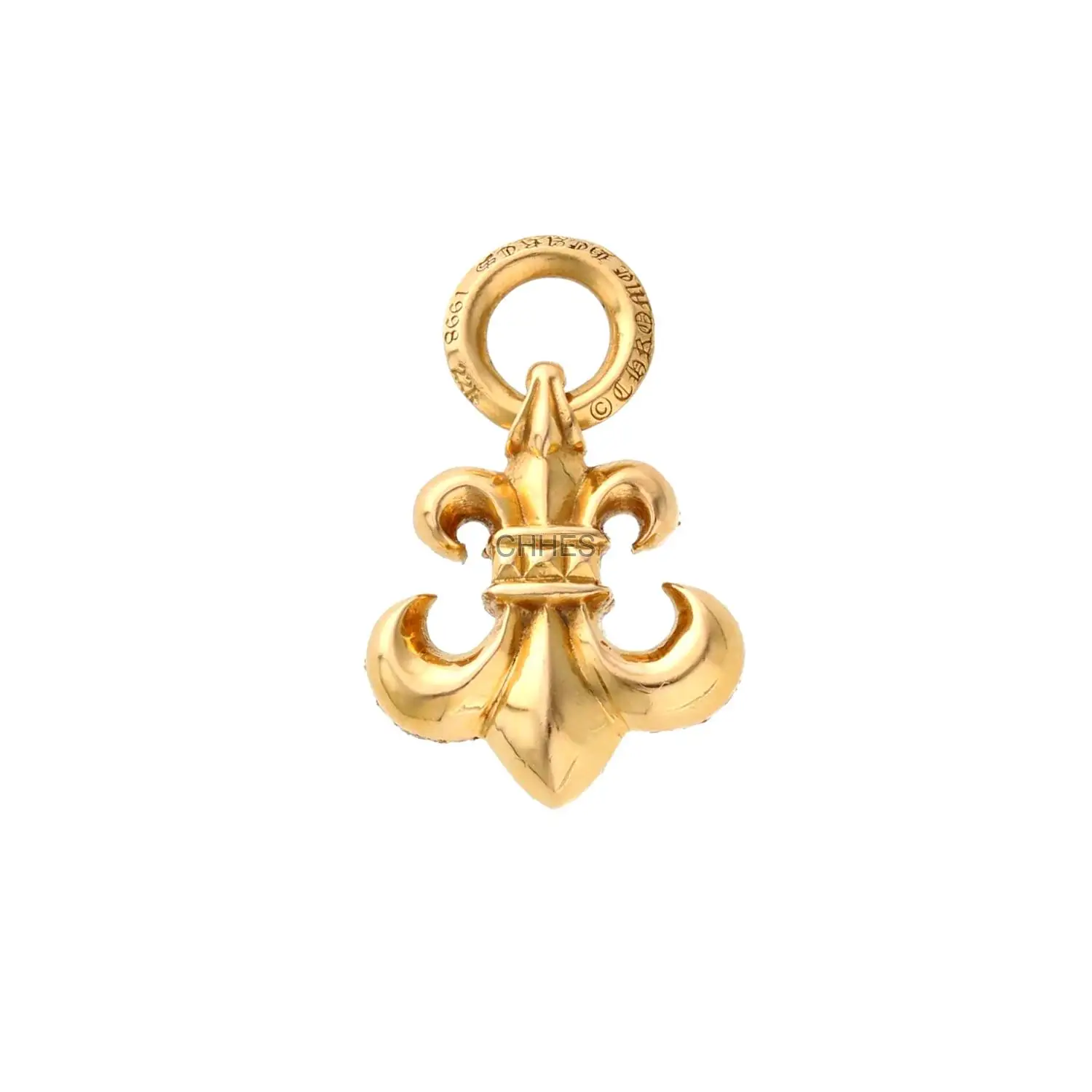 Chrome hearts 克罗心 22K黄金镶钻中号童军花吊坠