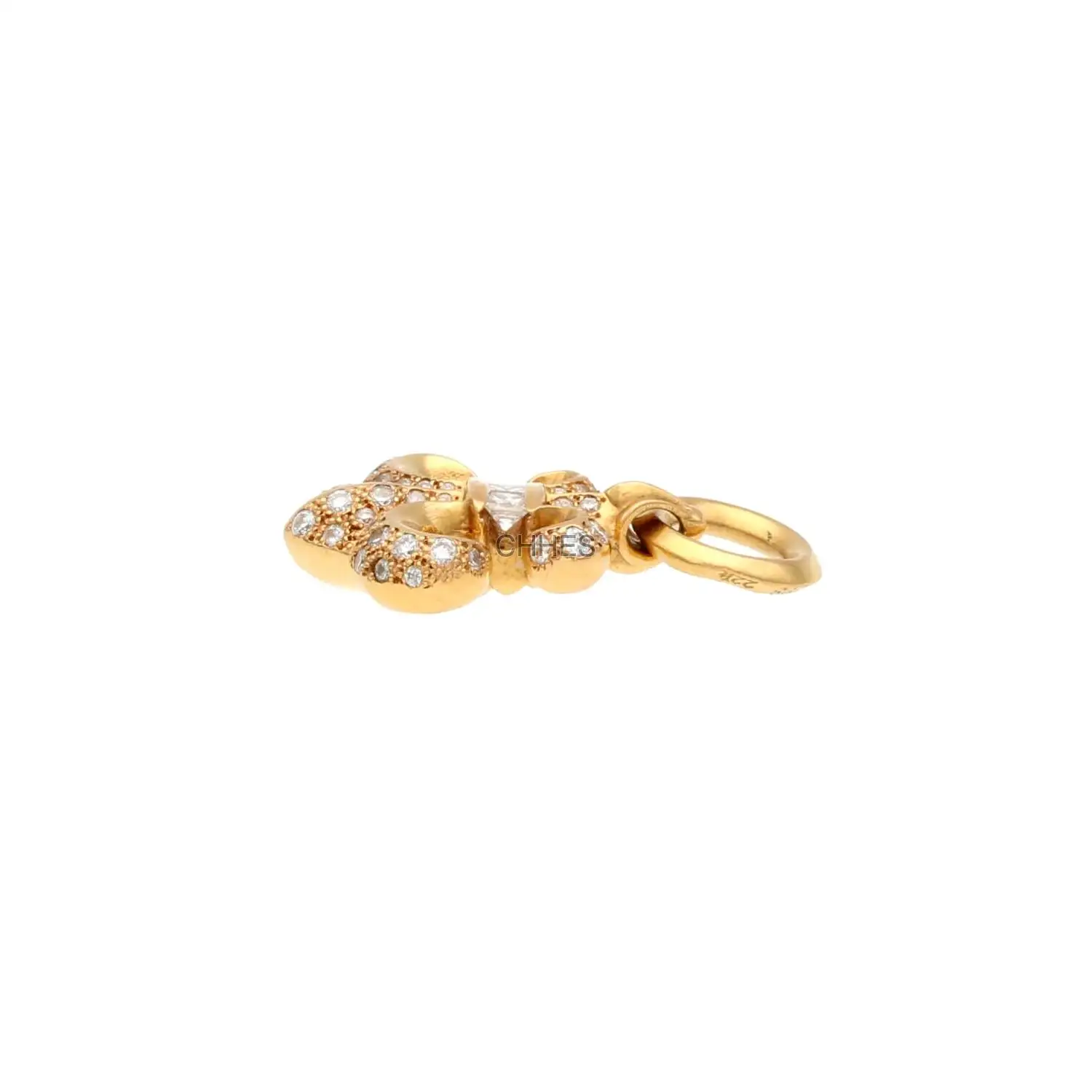 Chrome hearts 克罗心 22K黄金镶钻中号童军花吊坠
