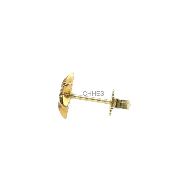 Chrome hearts 克罗心 22K黄金小号六芒星粉宝石耳钉