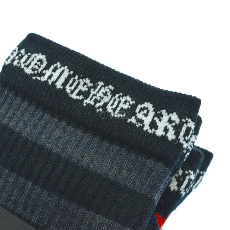 Chrome hearts 克罗心 白红灰三色条纹棉袜套装
