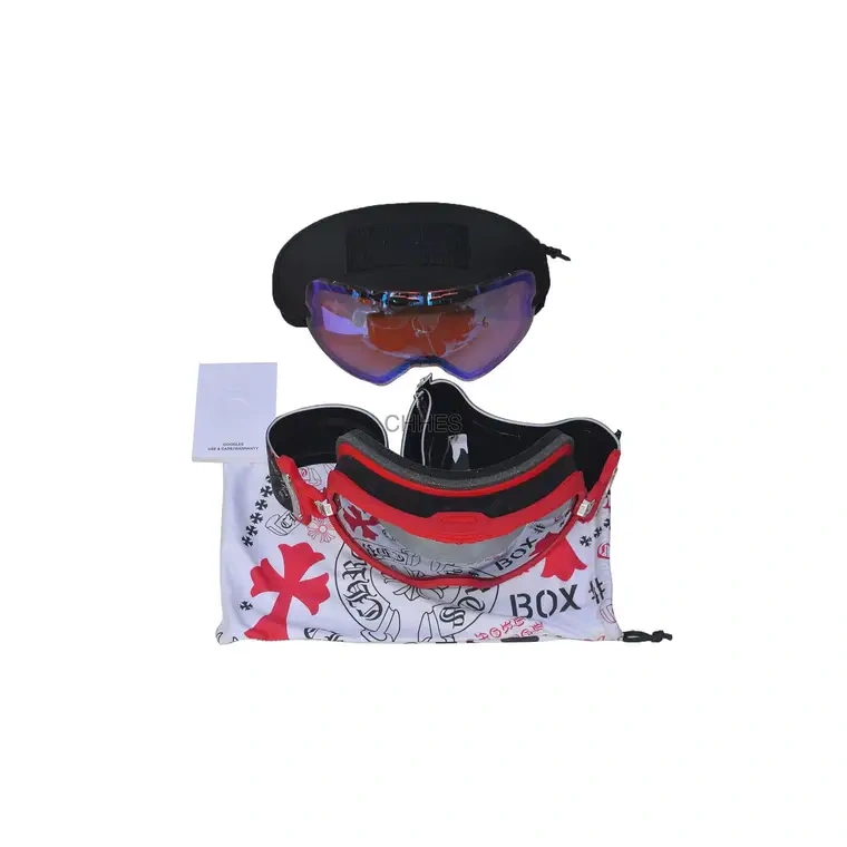Chrome hearts 克罗心 SKI GOGGLES SILVER M0RNING 红色滑雪镜