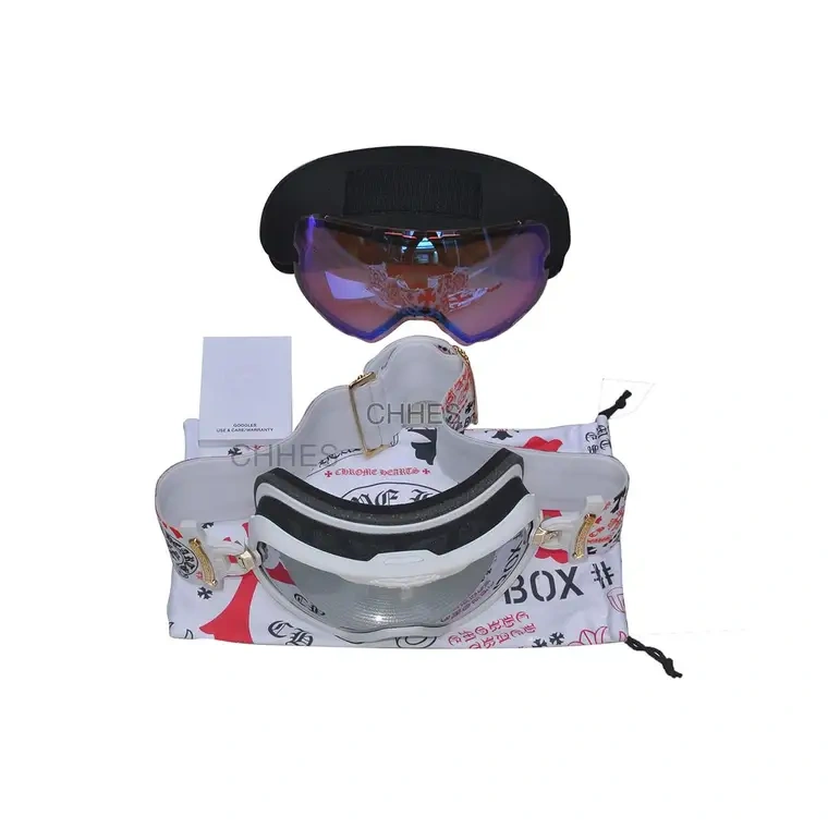 Chrome hearts 克罗心 SKI GOGGLES SILVER M0RNING 白色滑雪镜	