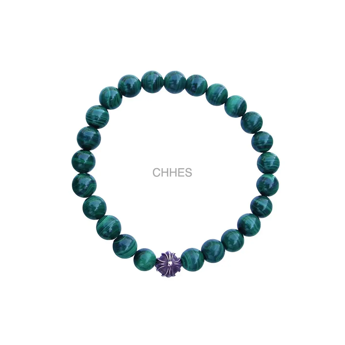 Chrome hearts 克罗心 单球十字花球孔雀石8MM手链