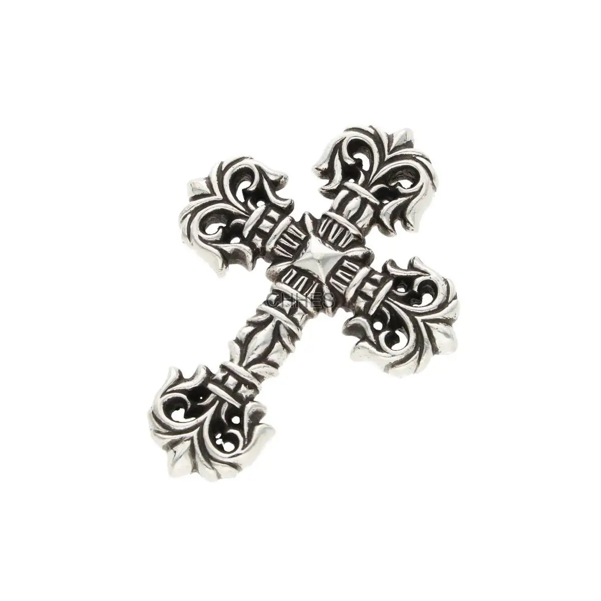 Chrome hearts 克罗心 Filigree大号火焰十字架皮绳项链