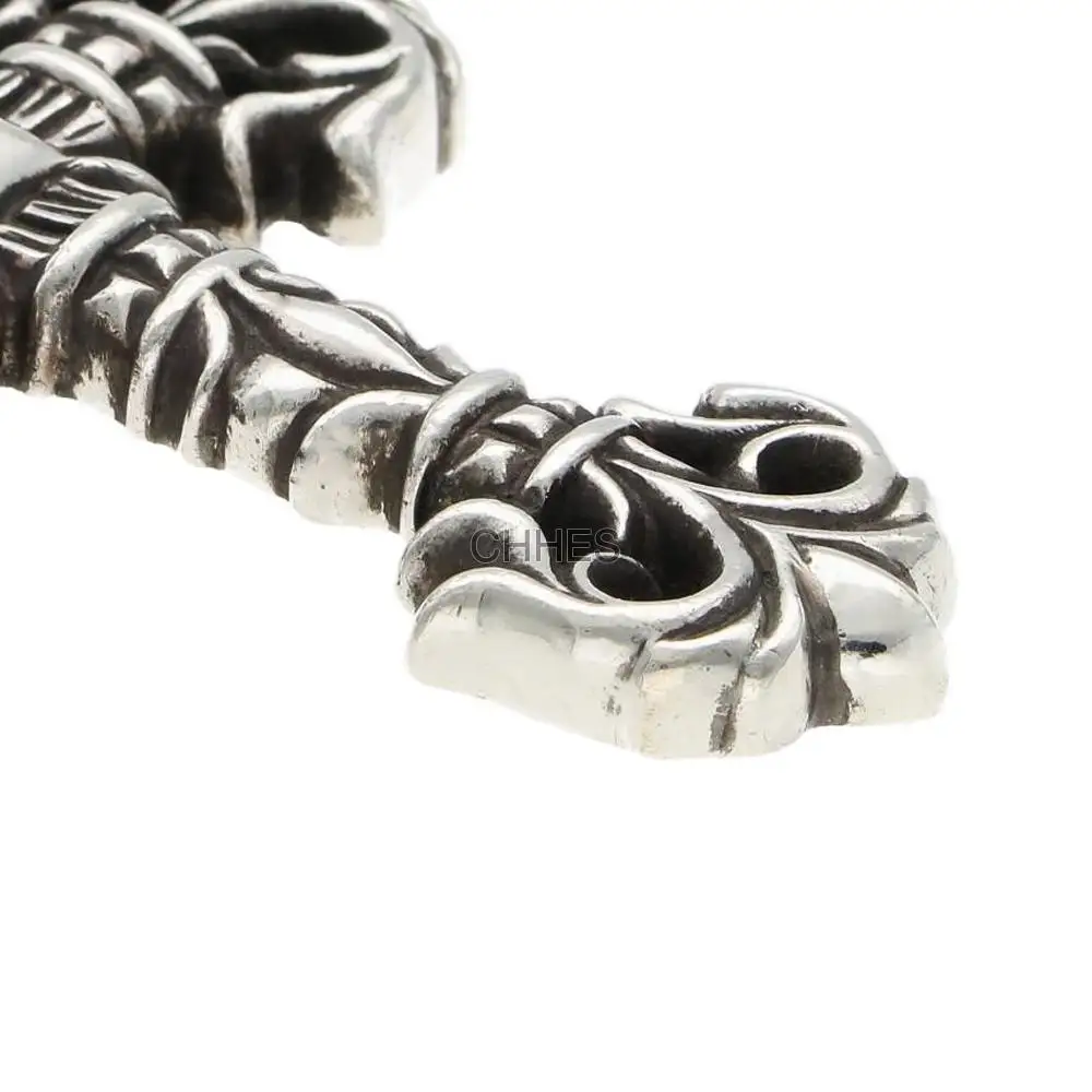 Chrome hearts 克罗心 Filigree大号火焰十字架皮绳项链