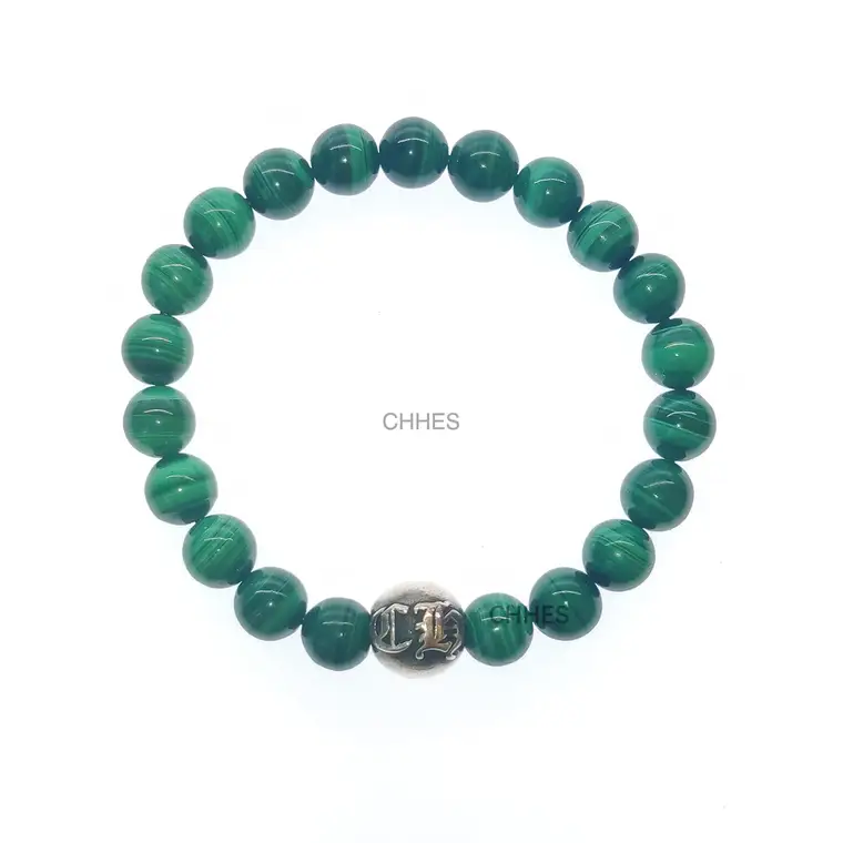 Chrome hearts 克罗心 孔雀石8MM单球字母手链
