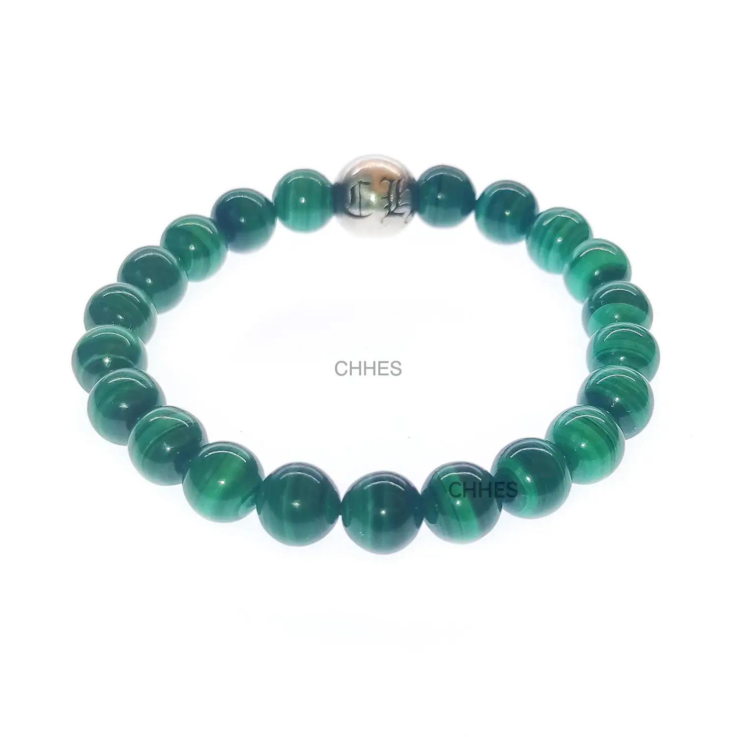 Chrome hearts 克罗心 孔雀石8MM单球字母手链