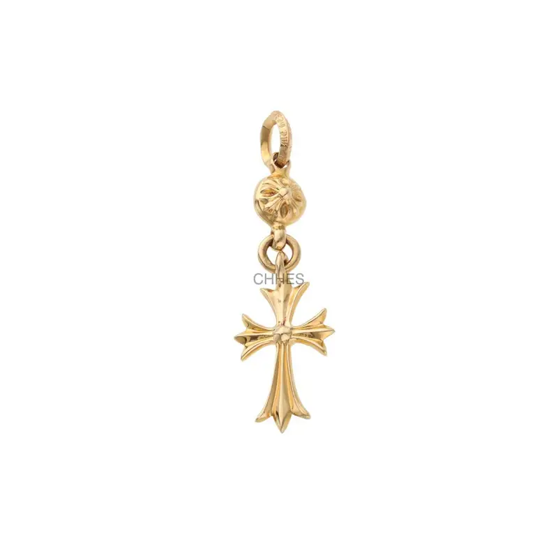 Chrome hearts 克罗心 22K黄金单球十字架吊坠