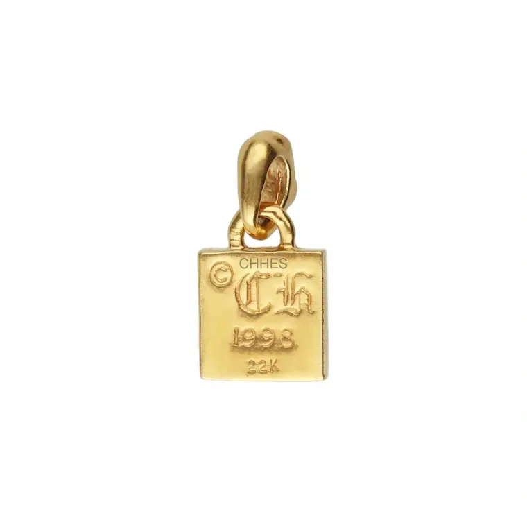 Chrome hearts 克罗心 22K黄金方形十字花吊坠