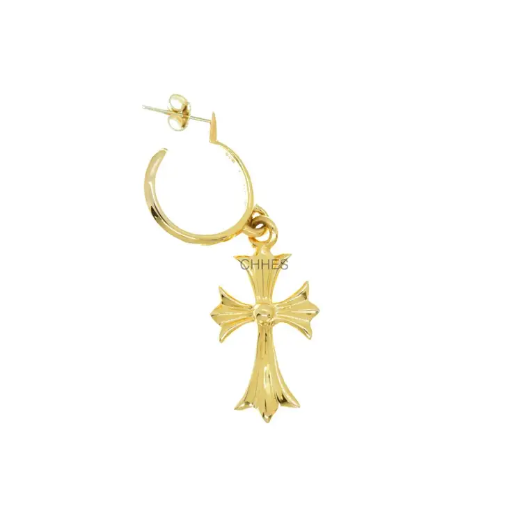 Chrome hearts 克罗心 22K黄金TINY十字架耳环