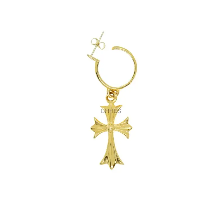 Chrome hearts 克罗心 22K黄金TINY十字架耳环