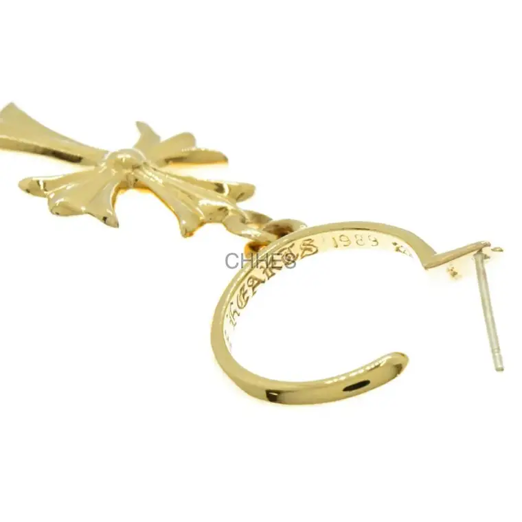 Chrome hearts 克罗心 22K黄金TINY十字架耳环