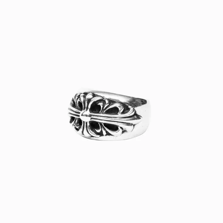 Chromehearts 克罗心 窄版十字花守护者Floral戒指