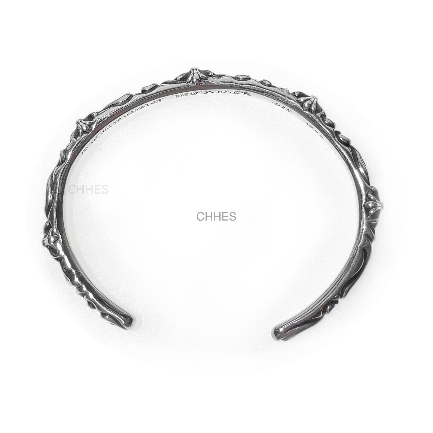 CHROME HEARTS Chrome hearts 克罗心经典SBT十字架滕花开口手镯- CHHES