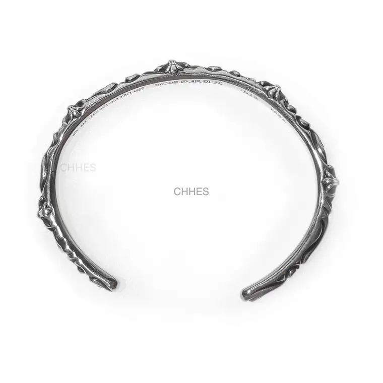 Chrome hearts 克罗心 经典SBT十字架滕花开口手镯
