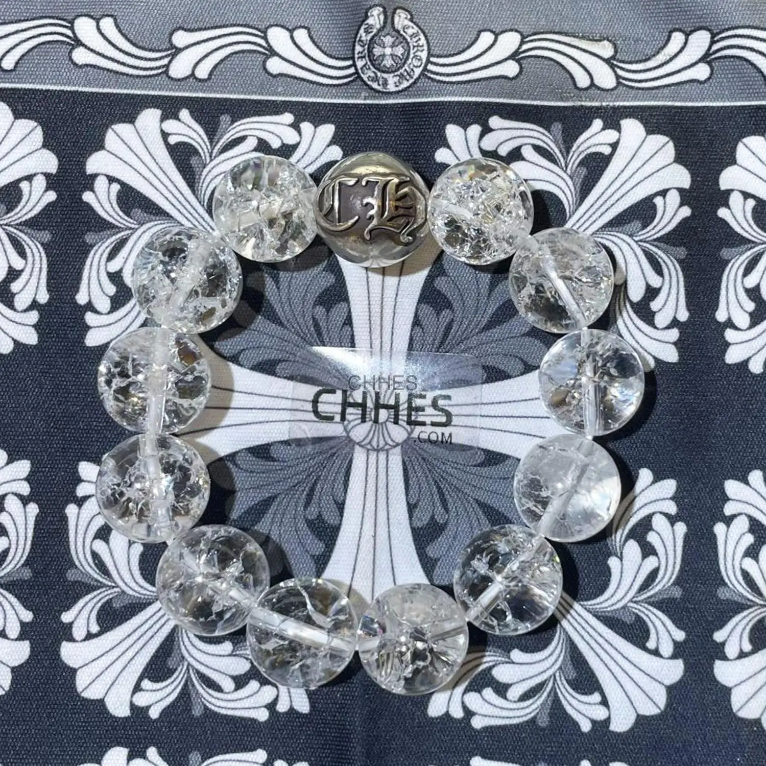 Chrome hearts 克罗心 14MM水晶珠单球手链