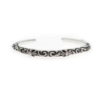 Chrome hearts 克罗心 经典SBT十字架滕花开口手镯