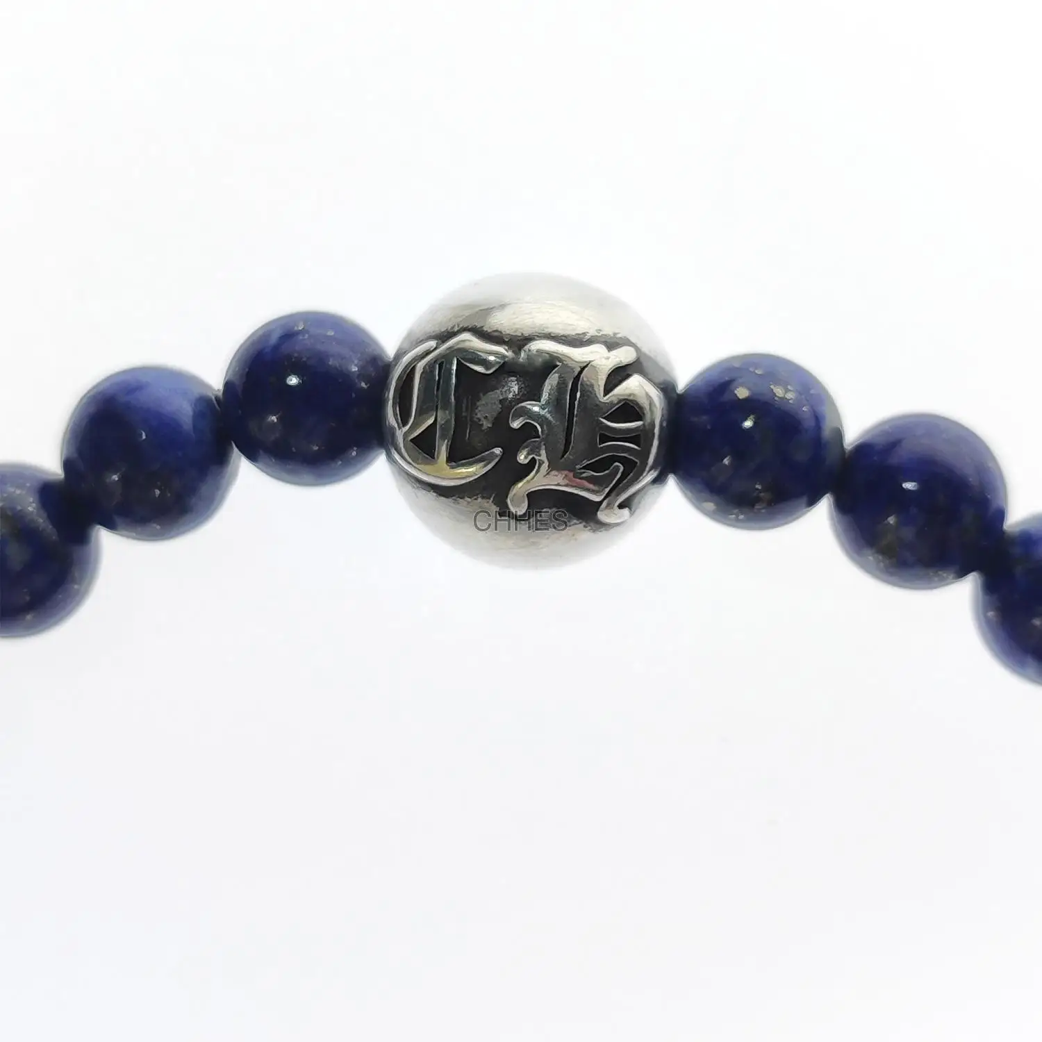 Chrome hearts 克罗心 FOTI骷髅3银6MM青金石手链