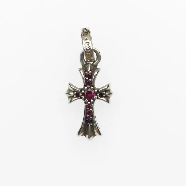 Chrome hearts 克罗心 Babyfat Cross小号十字架红宝石吊坠 