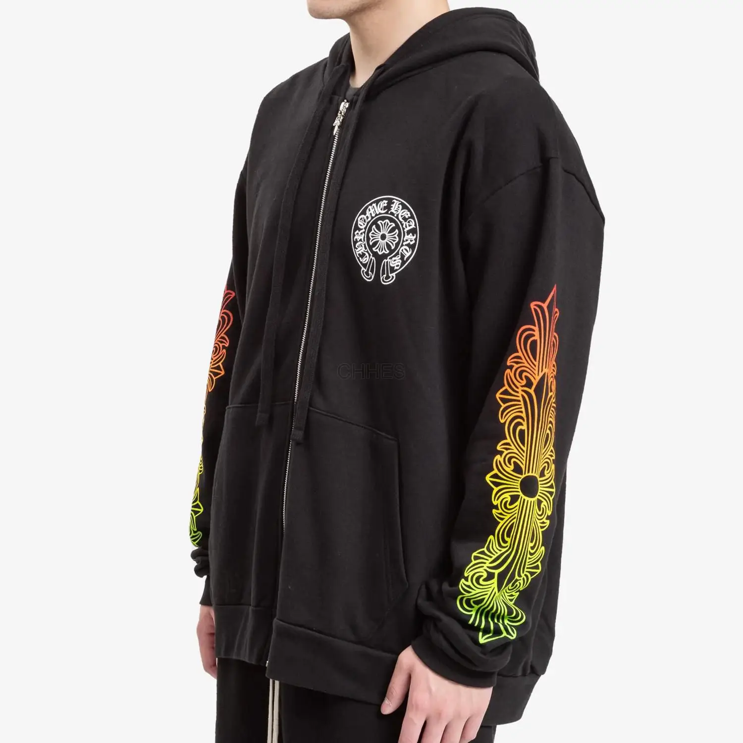 Chrome hearts 克罗心 圆圈渐变字母拉链卫衣