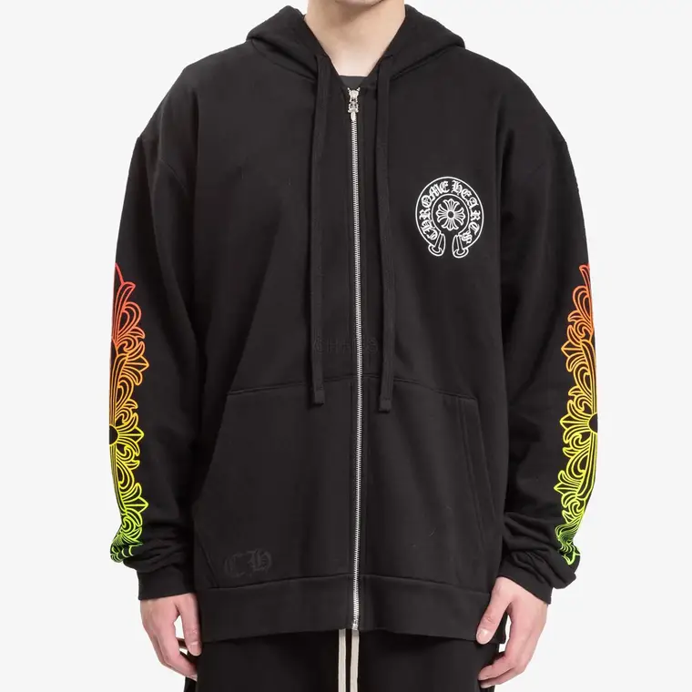 Chrome hearts 克罗心 圆圈渐变字母拉链卫衣