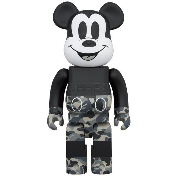 BEARBRICK 积木熊BE@RBRICK BAPE(R) 米老鼠单调版100％和400％ - CHHES