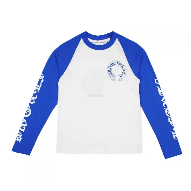 Chrome hearts 白蓝拼接CH字母长袖T恤