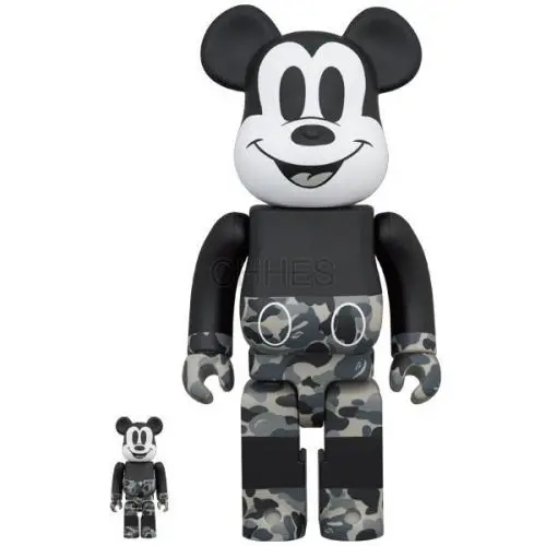 积木熊  BE@RBRICK BAPE(R) 米老鼠单调版 100％和400％