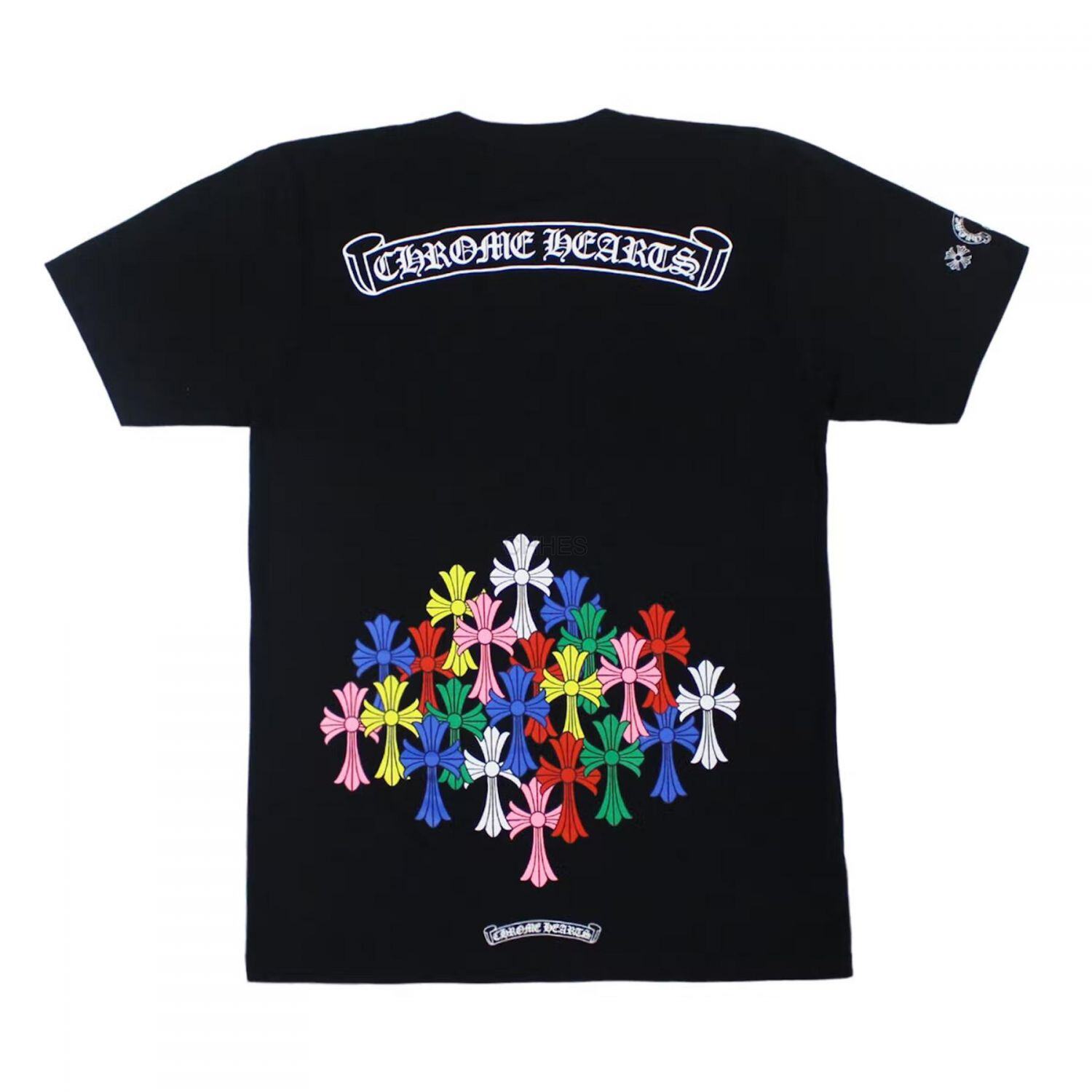 o*o様 Chrome Hearts 骸骨デザイン Tシャツ 12ヶ月 CHROMEHEARTS Chrome hearts 下摆彩色墓葬十字架黑色短袖T恤【正品保障