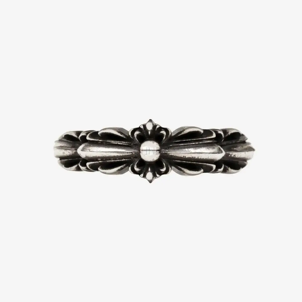 Chrome hearts 克罗心 窄版baby双十字花开口戒指