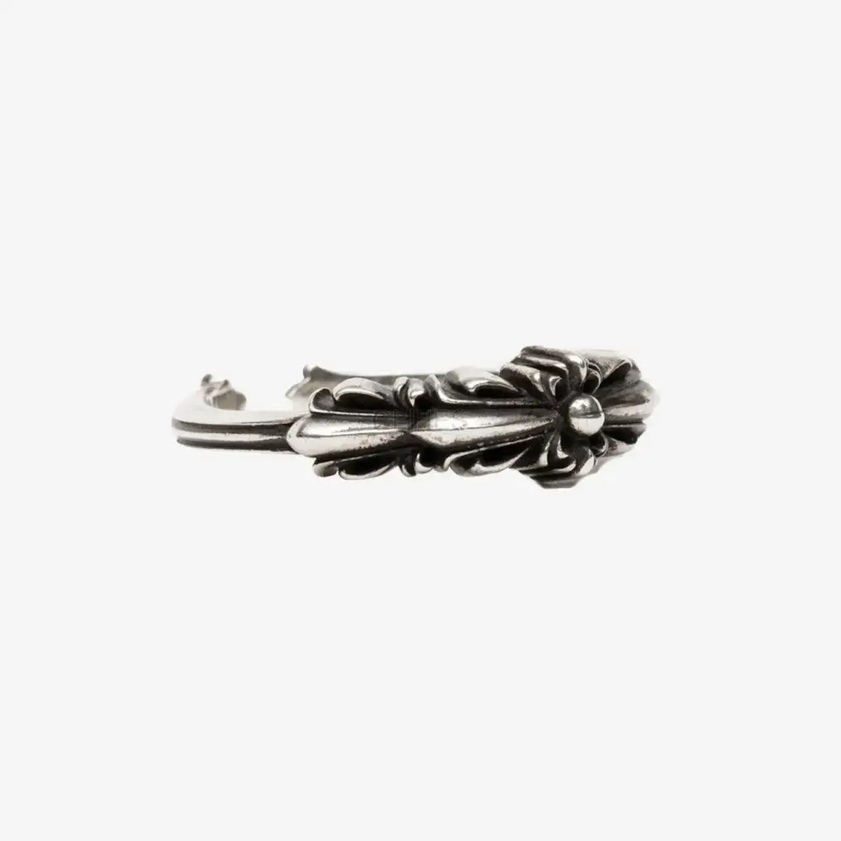 Chrome hearts 克罗心 窄版baby双十字花开口戒指