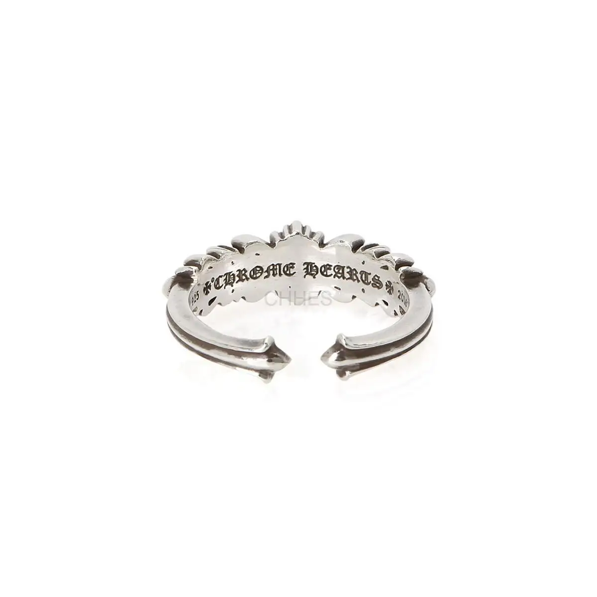 Chrome hearts 克罗心 窄版baby双十字花开口戒指