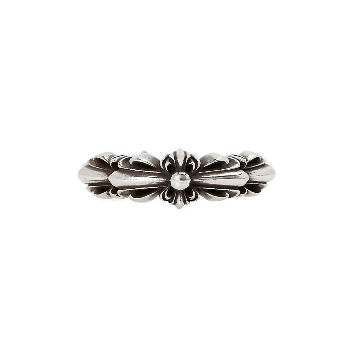 Chrome hearts 克罗心 窄版baby双十字花开口戒指