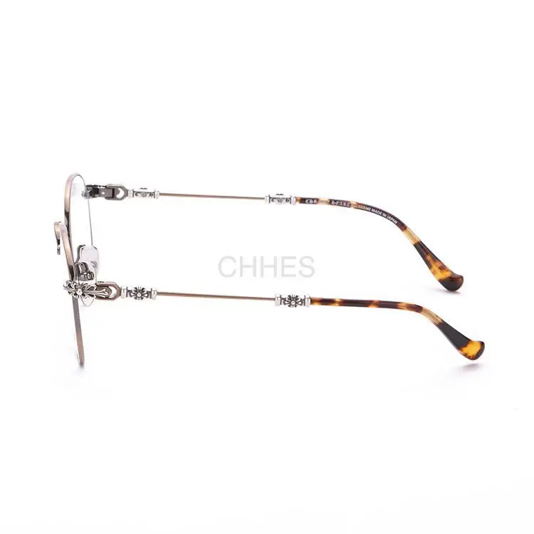 Chrome hearts 克罗心 Bubba磨砂金框银混色琥珀腿圆框复古眼镜
