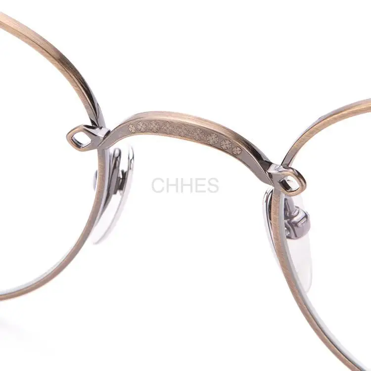 Chrome hearts 克罗心 Bubba磨砂金框银混色琥珀腿圆框复古眼镜