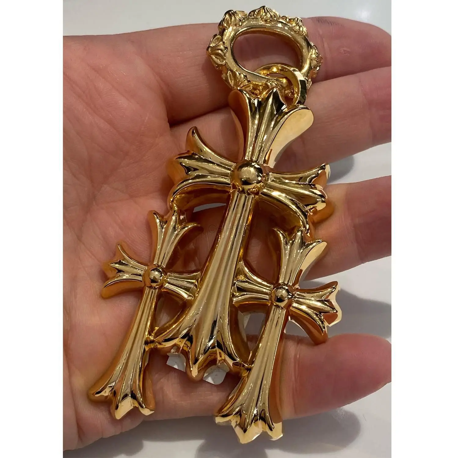 Chrome hearts 克罗心 三十字架22K黄金大号吊坠