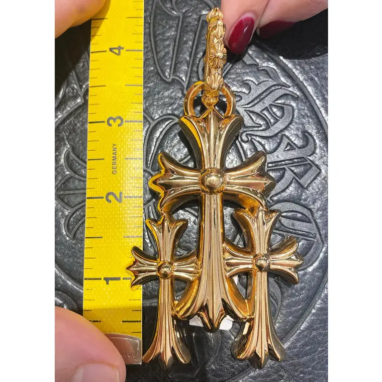 Chrome hearts 克罗心 三十字架22K黄金大号吊坠