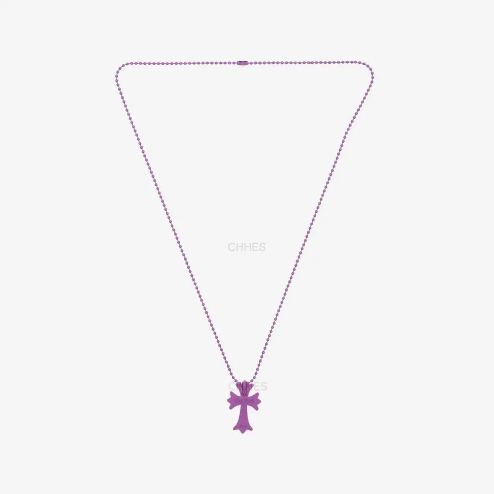 克罗心 紫色硅胶黄铜十字架项链（套装）