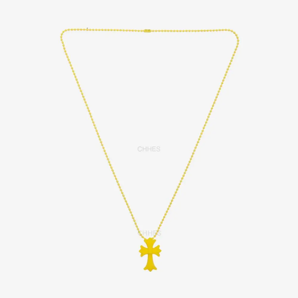 克罗心 黄色硅胶黄铜十字架项链（套装）