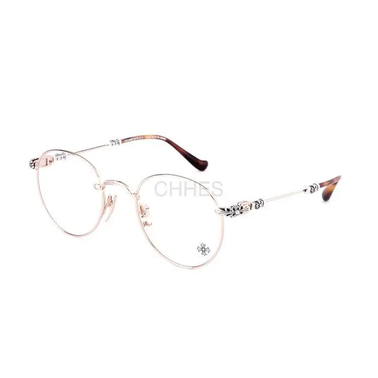 Chrome hearts 克罗心 Bubba金框银混色琥珀腿圆框复古眼镜