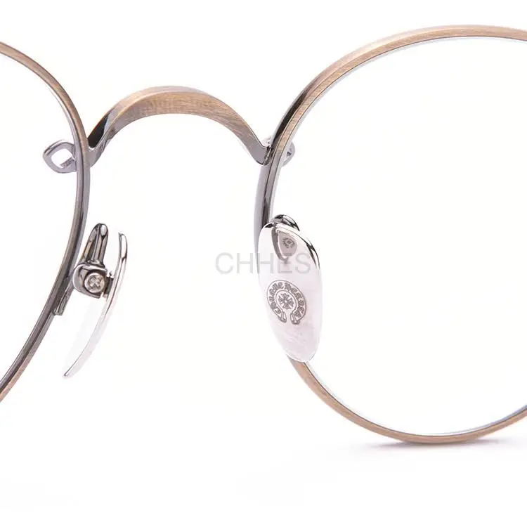 Chrome hearts 克罗心 Bubba磨砂金框银混色琥珀腿圆框复古眼镜